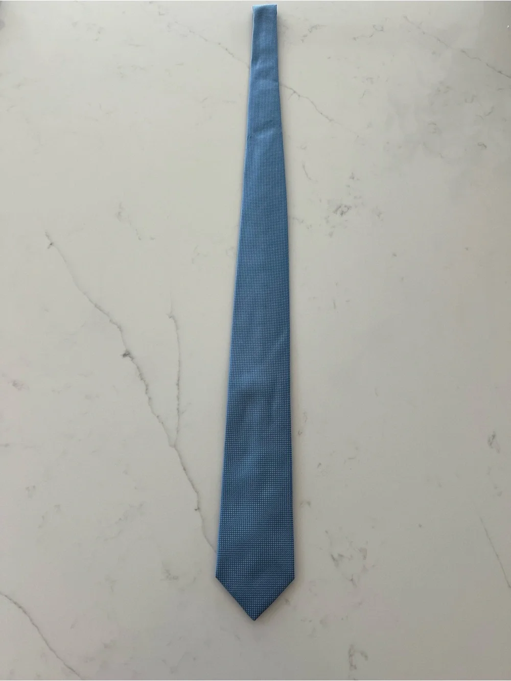Hugo Boss Light Blue/White Micro-Pattern Silk Tie